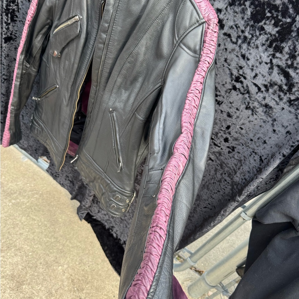 Milwaukee Leather Jacket with Pink Accents - Picture 3 of 13